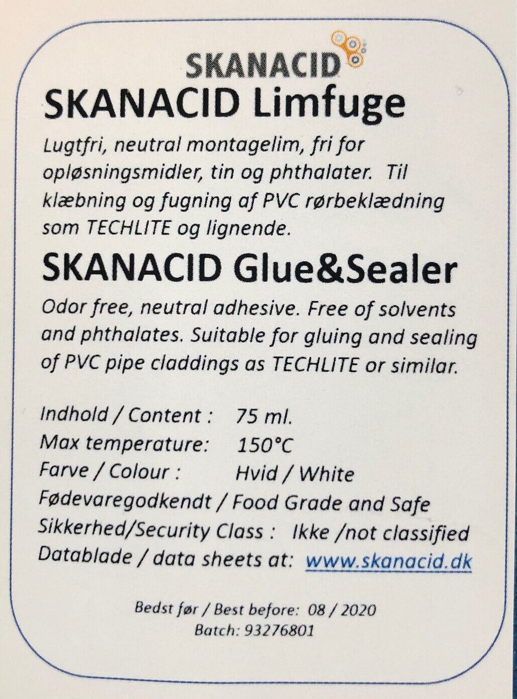 Etikette SKANACID Limfuge